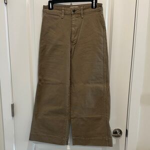 Madewell High Rise Wide Leg Olive Pants